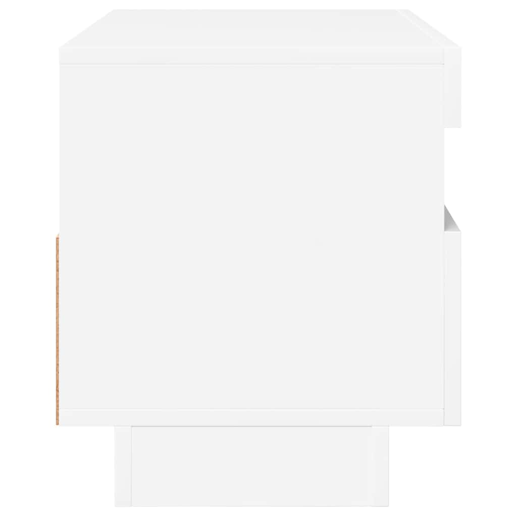 vidaXL TV-Schrank mit LED-Leuchten Hochglanz-Weiß 80x35x40 cm