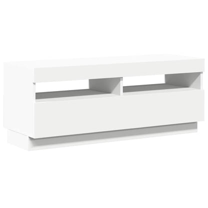 Meuble TV vidaXL avec lumières LED Blanc 100x35x40 cm