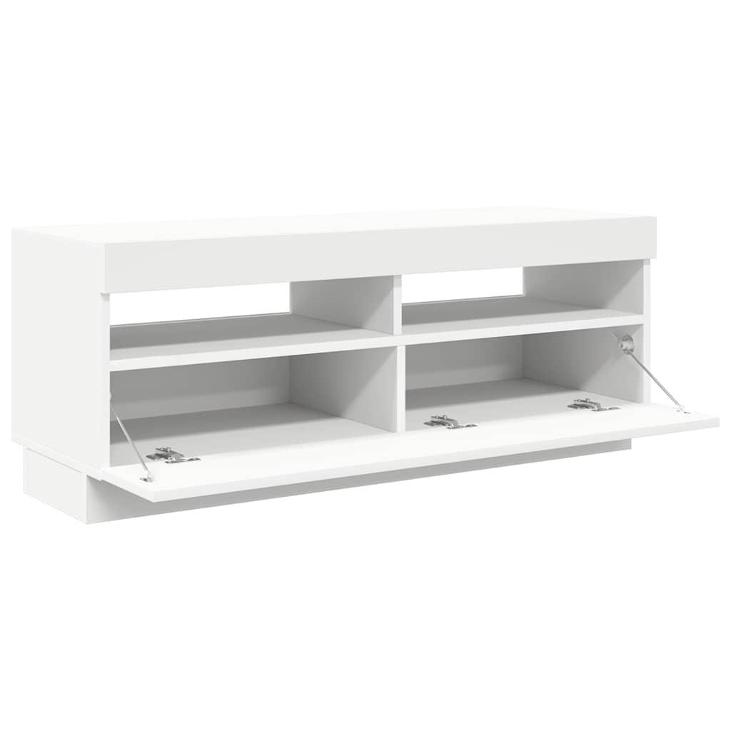 Meuble TV vidaXL avec lumières LED Blanc 100x35x40 cm