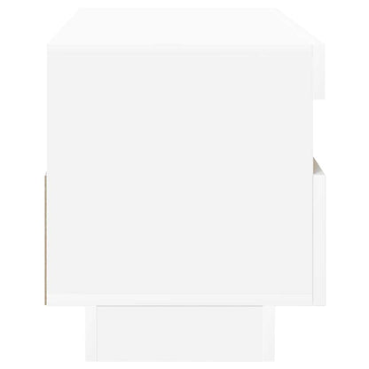 Meuble TV vidaXL avec lumières LED Blanc 100x35x40 cm