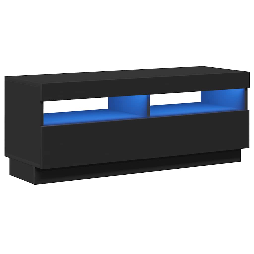 Meuble TV vidaXL avec lumières LED noir 100x35x40 cm