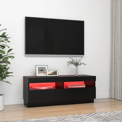 Meuble TV vidaXL avec lumières LED noir 100x35x40 cm