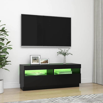 Meuble TV vidaXL avec lumières LED noir 100x35x40 cm