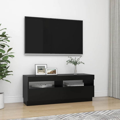Meuble TV vidaXL avec lumières LED noir 100x35x40 cm