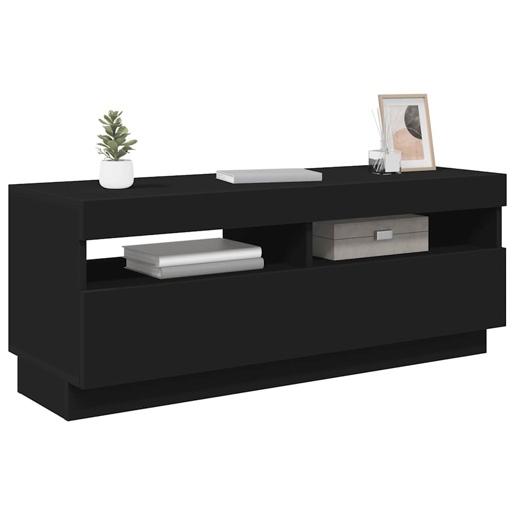 Meuble TV vidaXL avec lumières LED noir 100x35x40 cm