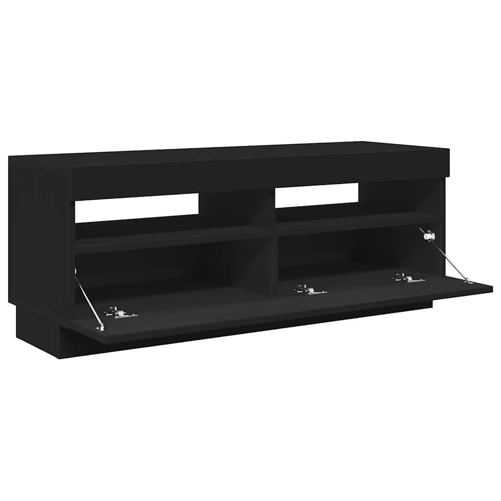 Meuble TV vidaXL avec lumières LED noir 100x35x40 cm