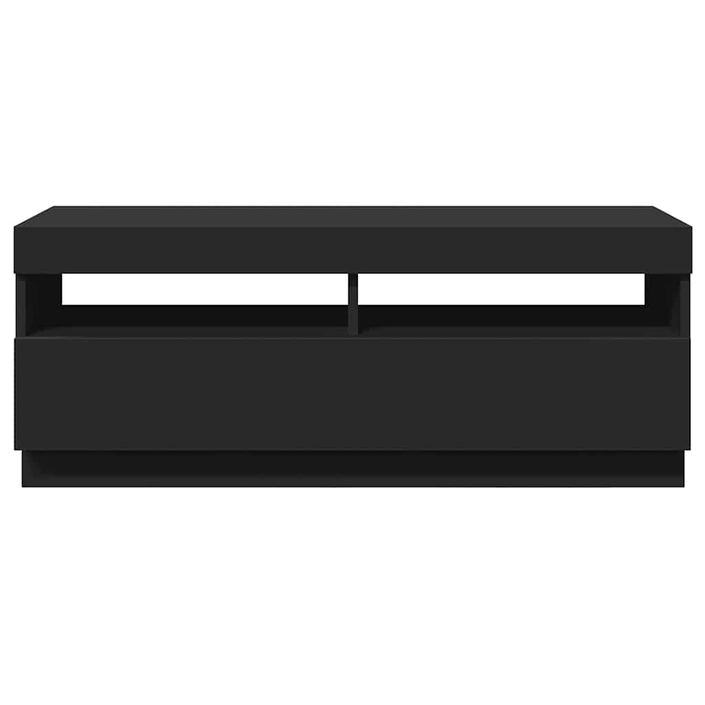 Meuble TV vidaXL avec lumières LED noir 100x35x40 cm