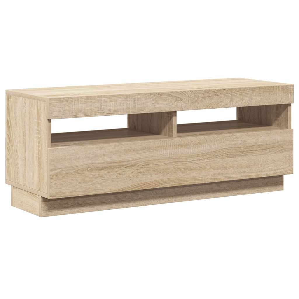 Meuble TV vidaXL avec lumières LED chêne Sonoma 100x35x40 cm