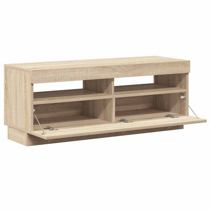 Meuble TV vidaXL avec lumières LED chêne Sonoma 100x35x40 cm