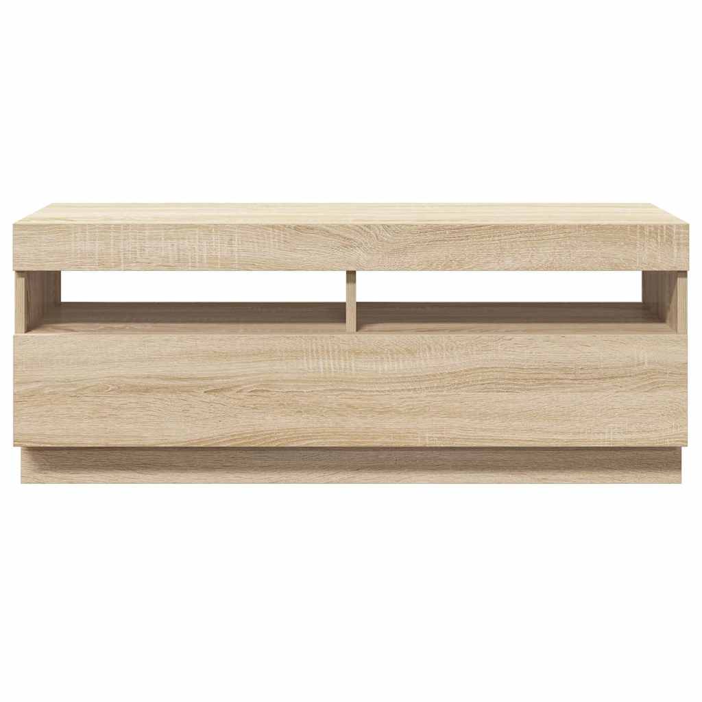 Meuble TV vidaXL avec lumières LED chêne Sonoma 100x35x40 cm