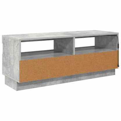 vidaXL Meuble TV avec lumières LED Gris béton 100x35x40 cm