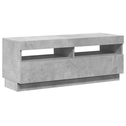 vidaXL Meuble TV avec lumières LED Gris béton 100x35x40 cm