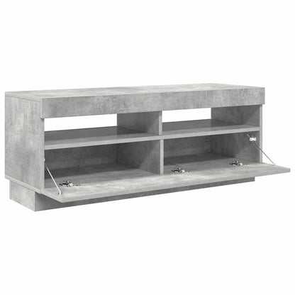 vidaXL Meuble TV avec lumières LED Gris béton 100x35x40 cm