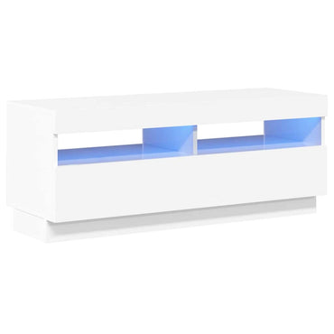 Meuble TV vidaXL avec lumières LED blanc brillant 100x35x40 cm