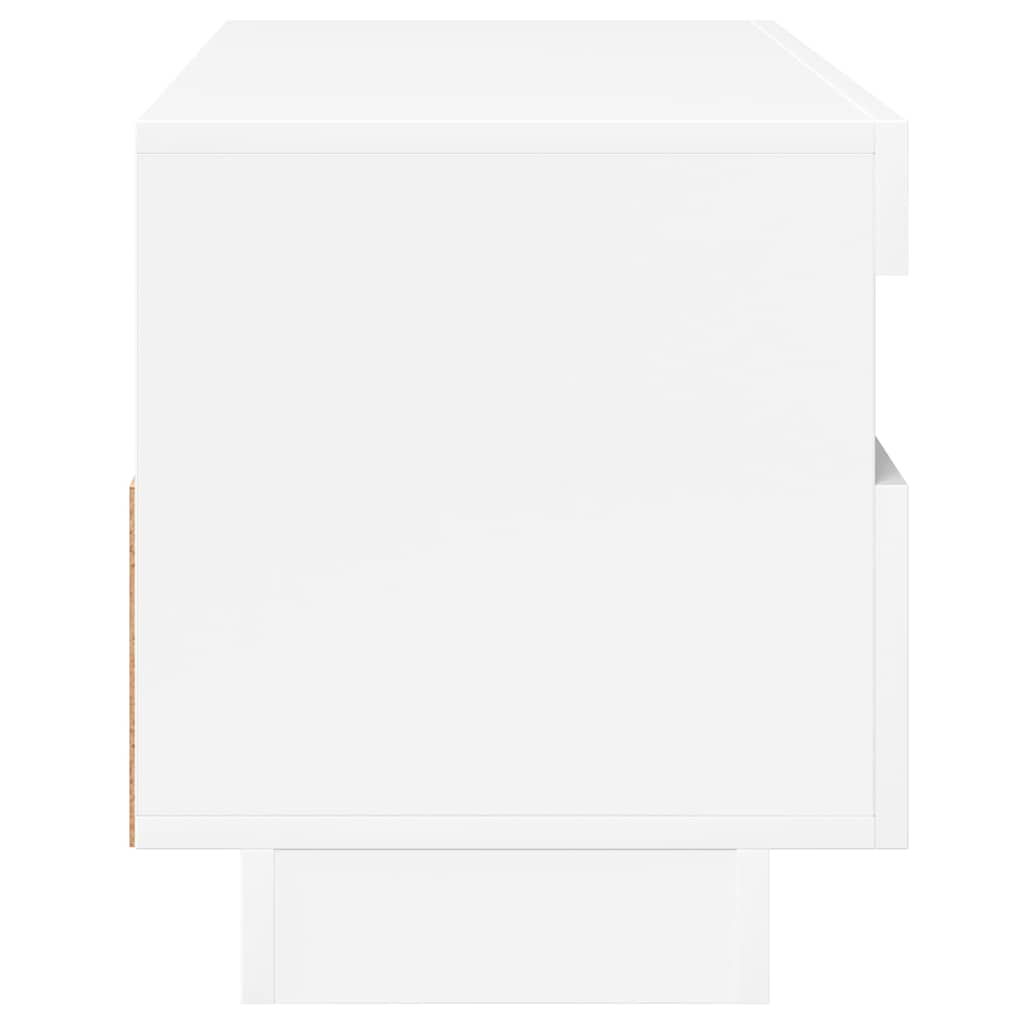 Meuble TV vidaXL avec lumières LED blanc brillant 100x35x40 cm