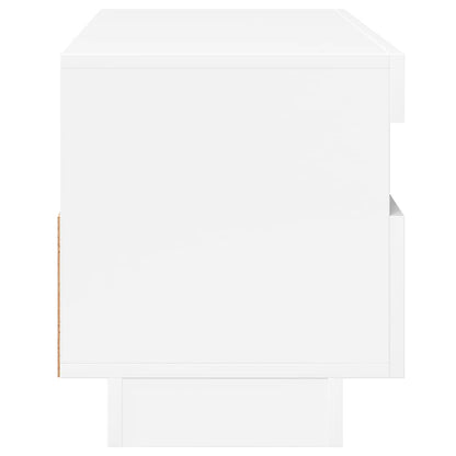 Meuble TV vidaXL avec lumières LED blanc brillant 100x35x40 cm
