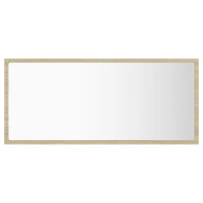 LED-Badspiegel Sonoma-Eiche 90x8,5x37 cm Acryl