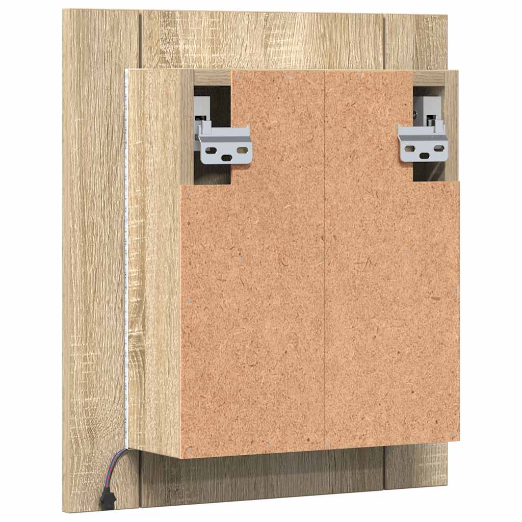 LED-Bad-Spiegelschrank Sonoma-Eiche 40x12x45 cm Acryl