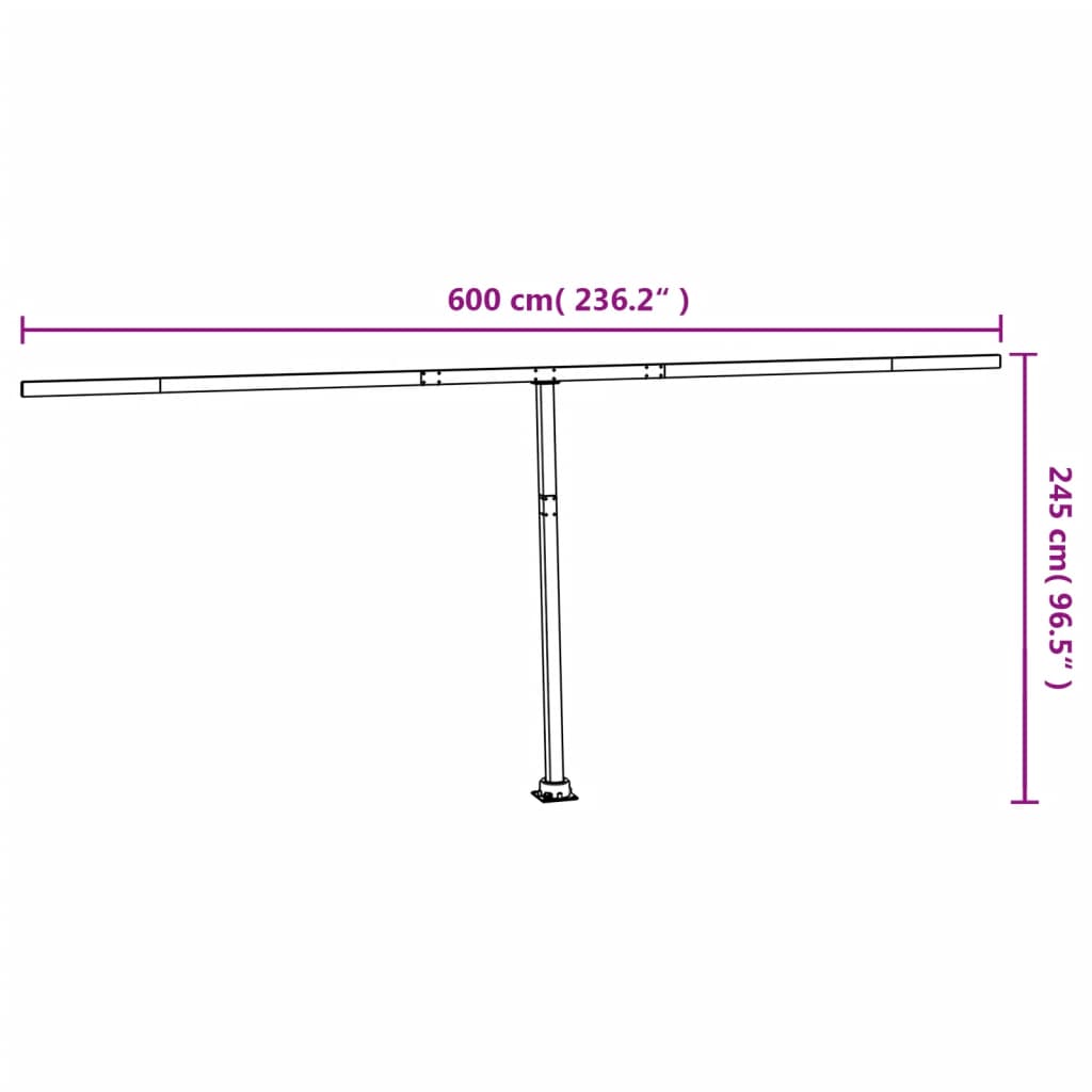vidaXL Stützen für Markisen Weiß 600x245 cm Eisen