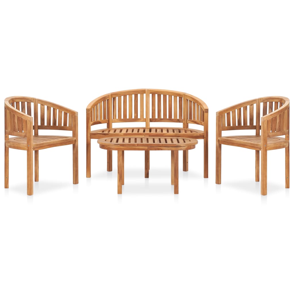 vidaXL Salon de jardin 4 pcs Bois de teck massif