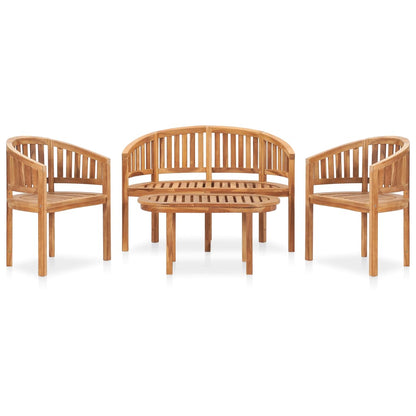 vidaXL Salon de jardin 4 pcs Bois de teck massif
