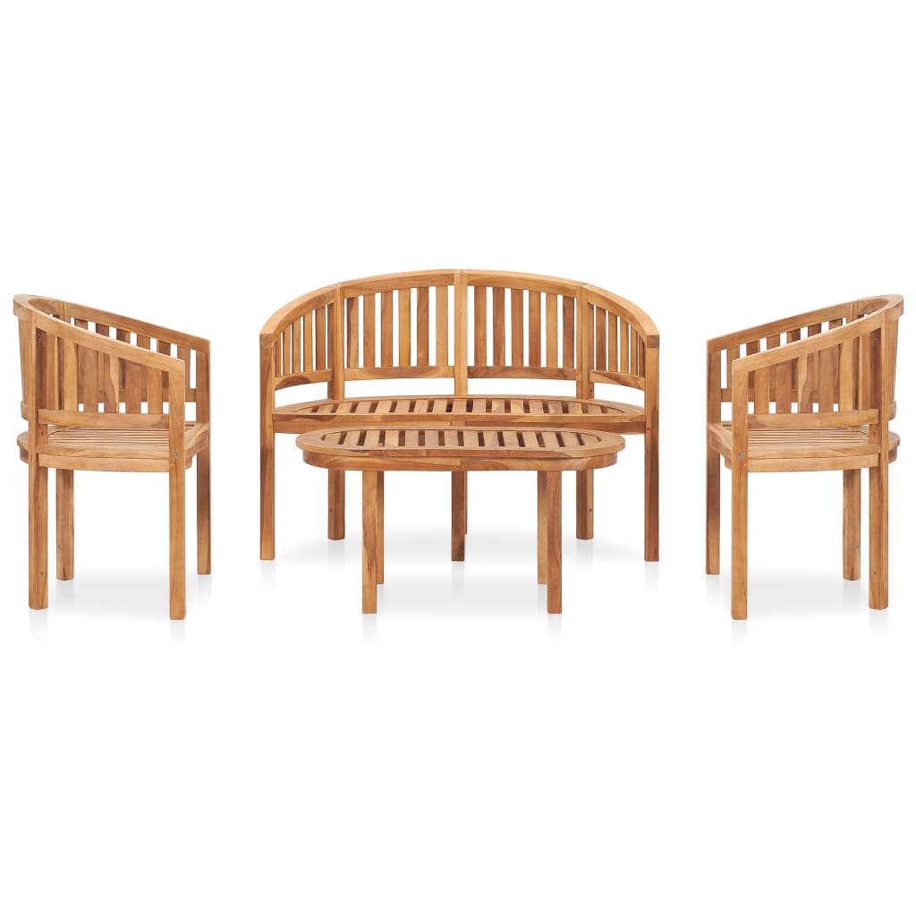 vidaXL Salon de jardin 4 pcs Bois de teck massif