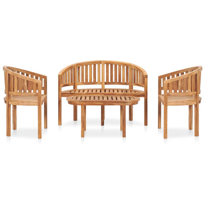 vidaXL Salon de jardin 4 pcs Bois de teck massif