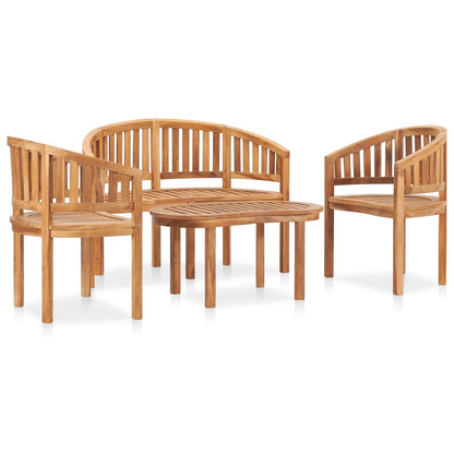 vidaXL Salon de jardin 4 pcs Bois de teck massif