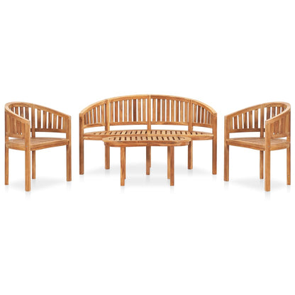 vidaXL Salon de jardin 4 pcs en teck massif