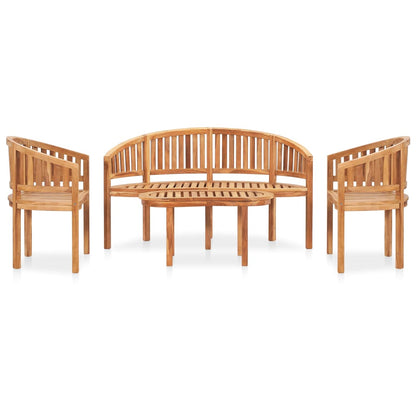 vidaXL Salon de jardin 4 pcs en teck massif