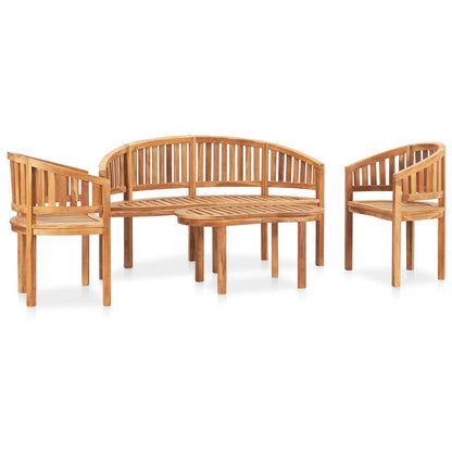 vidaXL Salon de jardin 4 pcs en teck massif