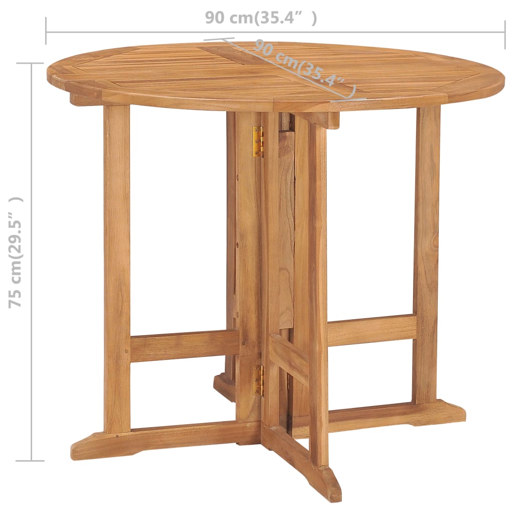 vidaXL Ensemble de salle à manger de jardin pliable 5 pcs Bois de teck massif
