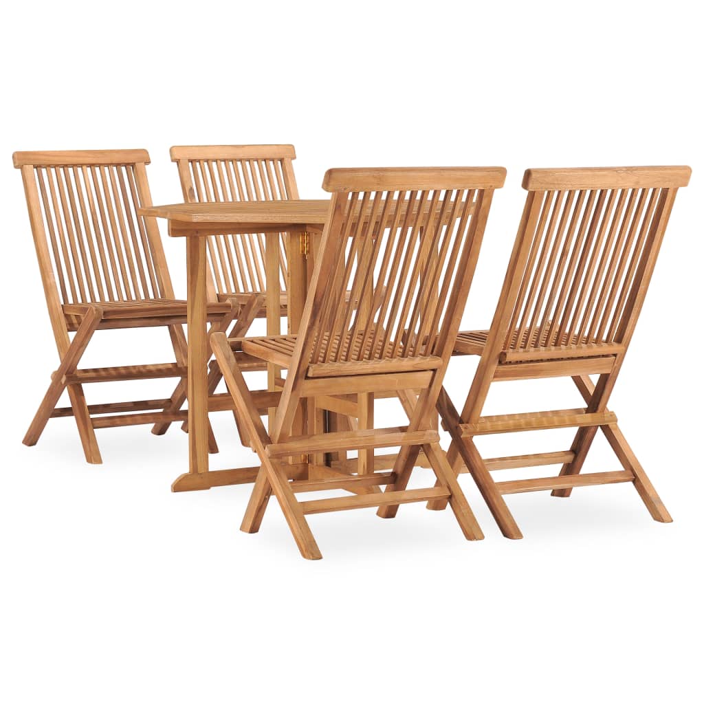 vidaXL Ensemble de salle à manger de jardin pliable 5 pcs Bois de teck massif
