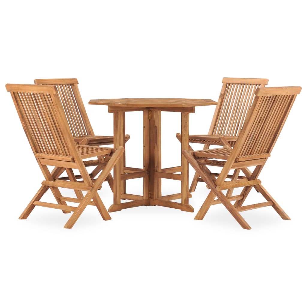 vidaXL Ensemble de salle à manger de jardin pliable 5 pcs Bois de teck massif