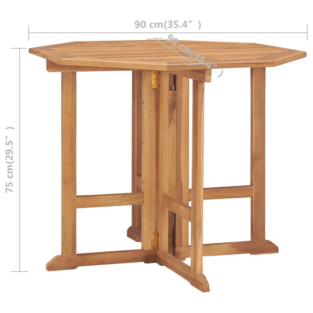 vidaXL Ensemble de salle à manger de jardin pliable 5 pcs Bois de teck massif
