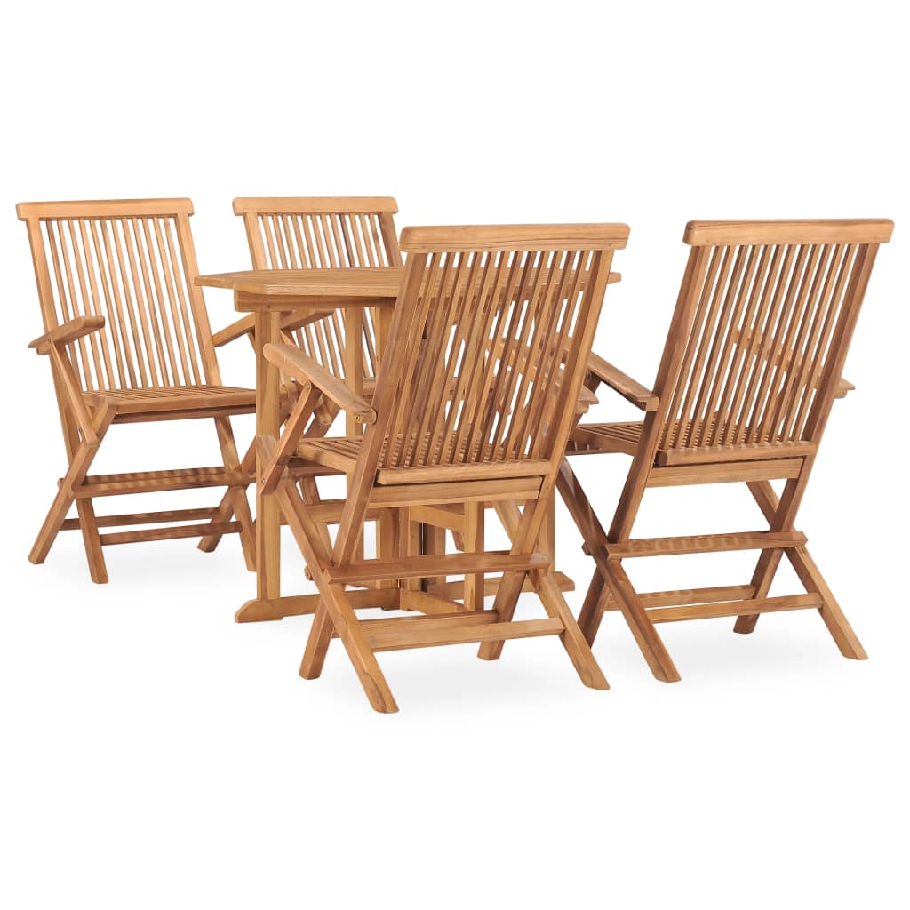 vidaXL Ensemble de salle à manger de jardin pliable 5 pièces en bois de teck massif