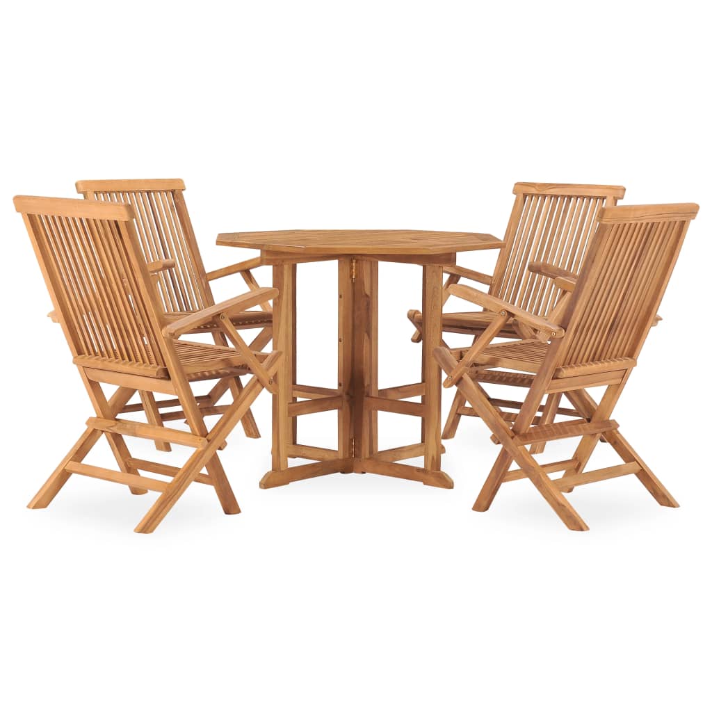vidaXL Ensemble de salle à manger de jardin pliable 5 pièces en bois de teck massif
