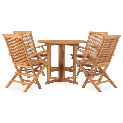 vidaXL Ensemble de salle à manger de jardin pliable 5 pièces en bois de teck massif