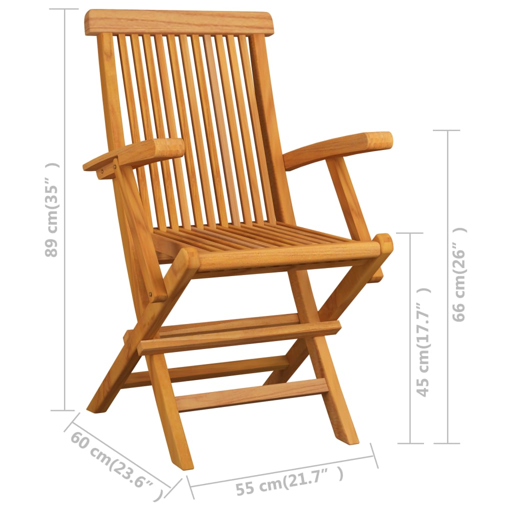 vidaXL Ensemble de salle à manger de jardin pliable 5 pièces en bois de teck massif