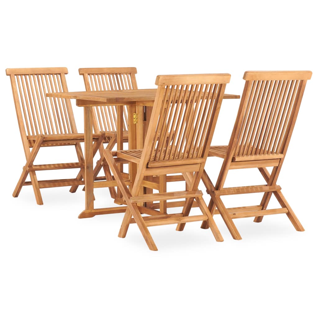vidaXL Ensemble de salle à manger de jardin pliable 5 pièces en bois de teck massif