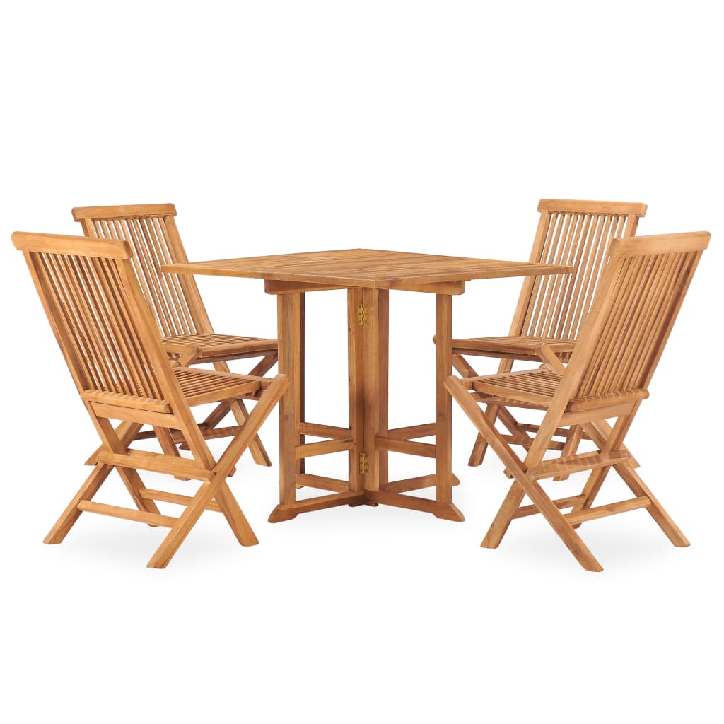 vidaXL Ensemble de salle à manger de jardin pliable 5 pièces en bois de teck massif