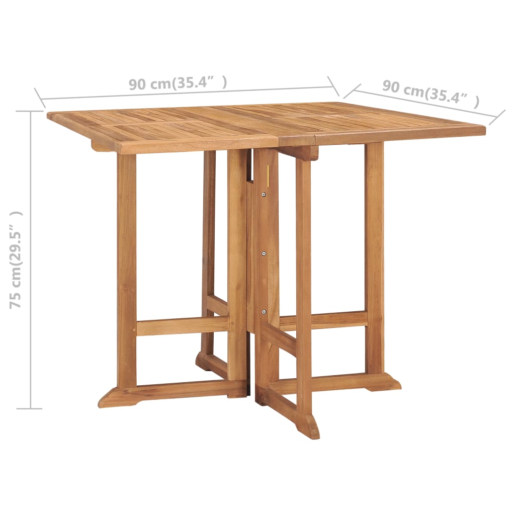 vidaXL Ensemble de salle à manger de jardin pliable 5 pièces en bois de teck massif