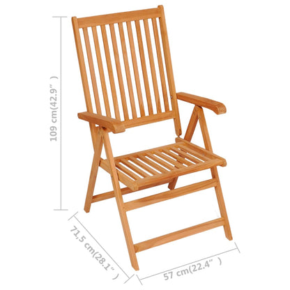 vidaXL 5-tlg. Garten-Essgruppe Massivholz Teak
