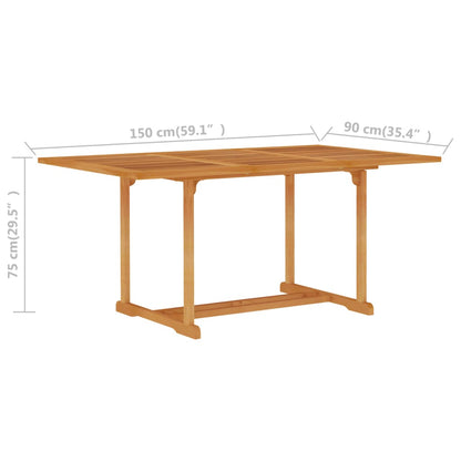 vidaXL 5-tlg. Garten-Essgruppe mit Grauen Kissen Massivholz Teak