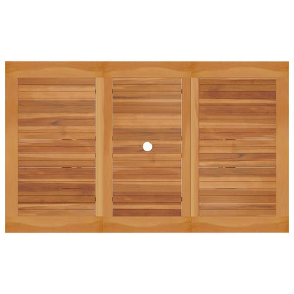 vidaXL 5-tlg. Garten-Essgruppe mit Grauen Kissen Massivholz Teak