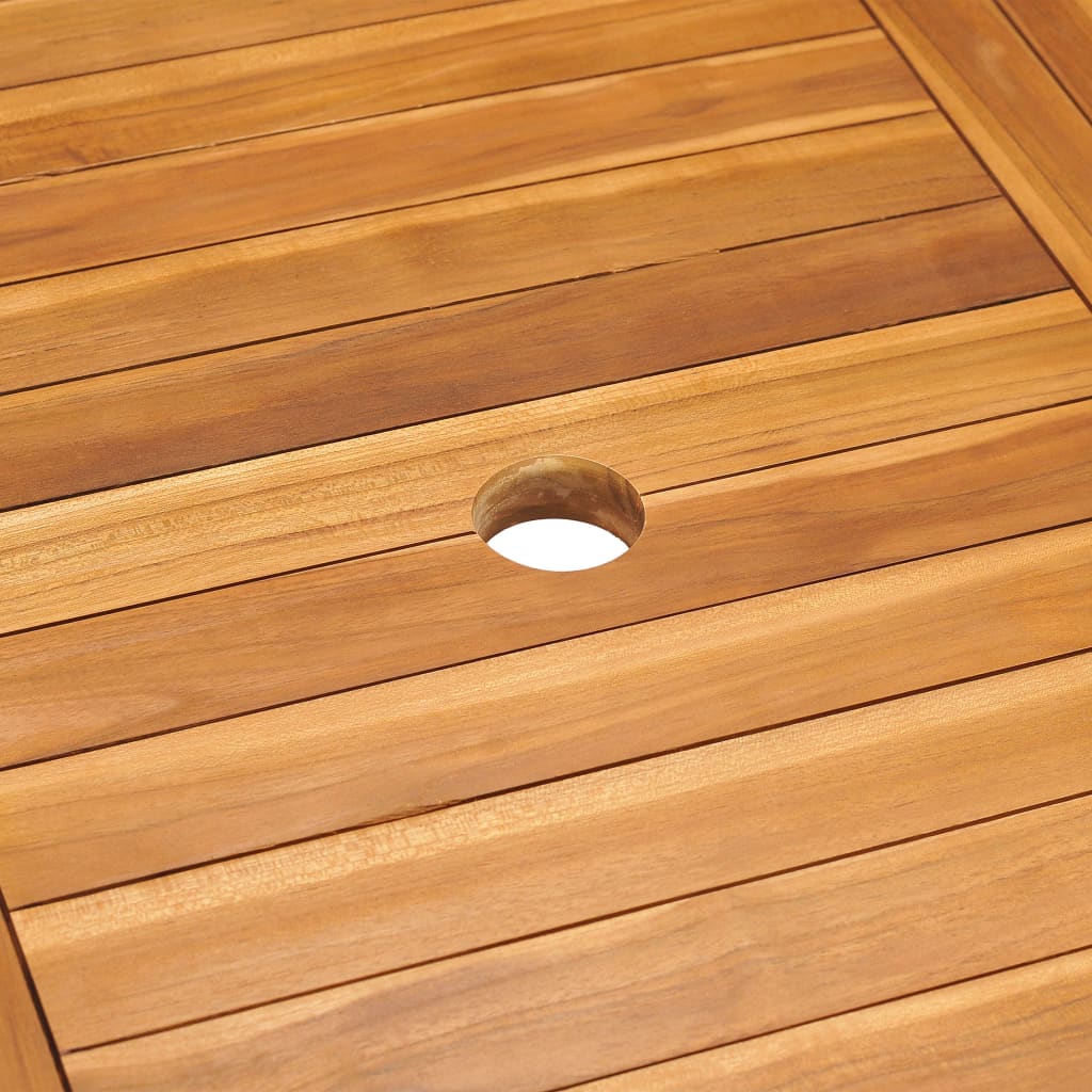 vidaXL 5-tlg. Garten-Essgruppe mit Grauen Kissen Massivholz Teak