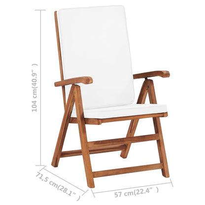 vidaXL 5-tlg. Garten-Essgruppe mit Kissen Massivholz Teak