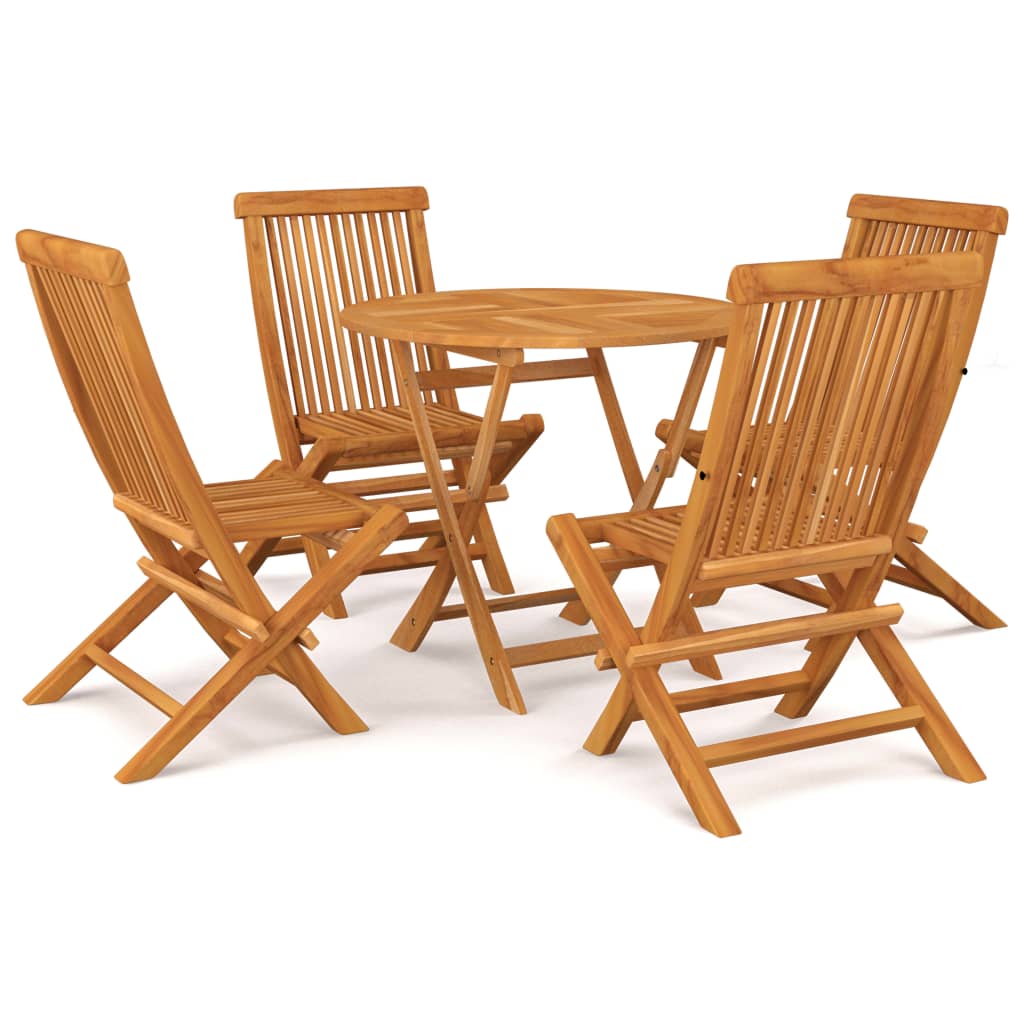 vidaXL 5-tlg. Garten-Essgruppe Massivholz Teak
