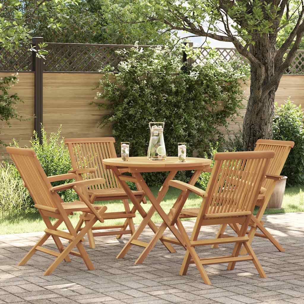 vidaXL Ensemble de salle à manger de jardin 5 pcs en teck massif