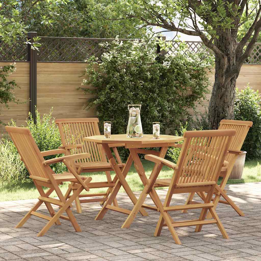 vidaXL Ensemble de salle à manger de jardin 5 pcs en teck massif